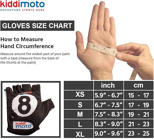 Vista 5 de Kiddimoto Kids Half Finger Cycling Gloves Non-Slip Kids Bike Gloves for Boys, Girls, Toddler Fingerless Gloves Kids Mountain Bike Gloves for BMX