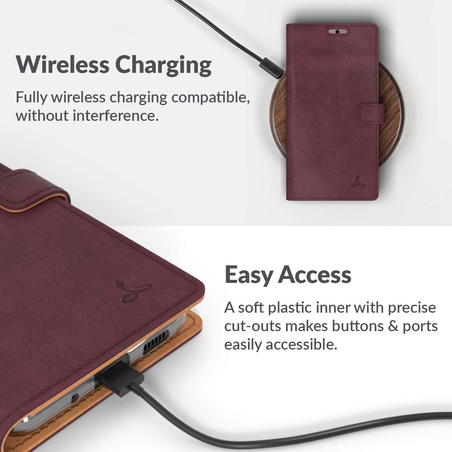 Authentic Crazy Deals Snakehive Vintage Wallet for Samsung Galaxy S20 Plus || Real Leather Wallet Phone Case || Genuine Leather with Viewing Stand & 3 Card Holder || Flip Folio Cover with Card Slot (Plum)