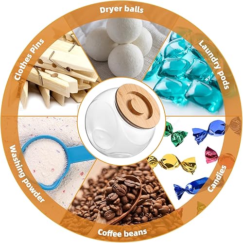 Miniatura 5 de SUBEKYU Soporte de bola para secadora para organización de lavandería, contenedor de cápsulas de lavandería de 0.85 galones, dispensador de cápsulas