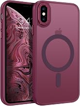 BENTOBEN for iPhone Xs Max Case [Compatible with Magsafe] Translucent Matte Magnetic iPhone Xs Max Phone Case Slim Thin Shockproof Women Men Protective Cases Cover for iPhone Xs Max 6.5", Wine Red