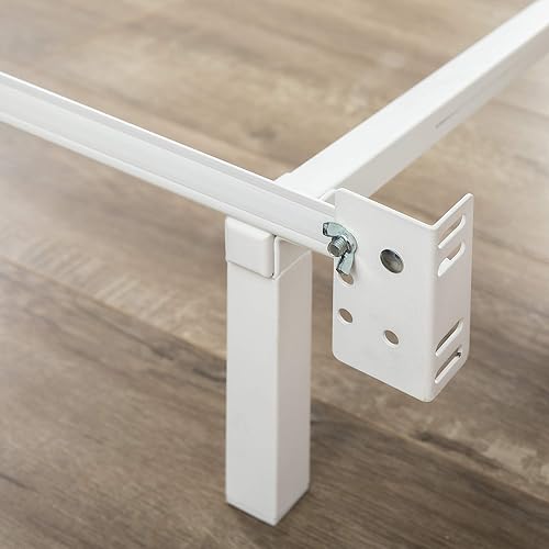 Miniatura 5 de Zinus Compack - Marco de cama de metal, base de cama de soporte de 7 pulgadas para somier y juego de colchón, color blanco, tamaño Queen