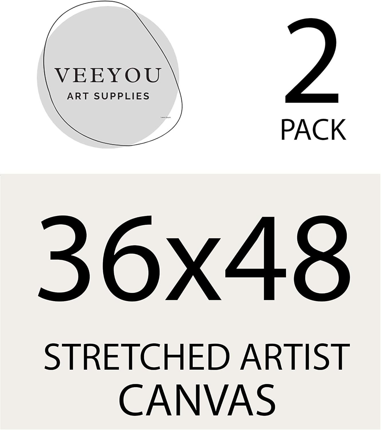 36x48" Blank Stretched White Canvas