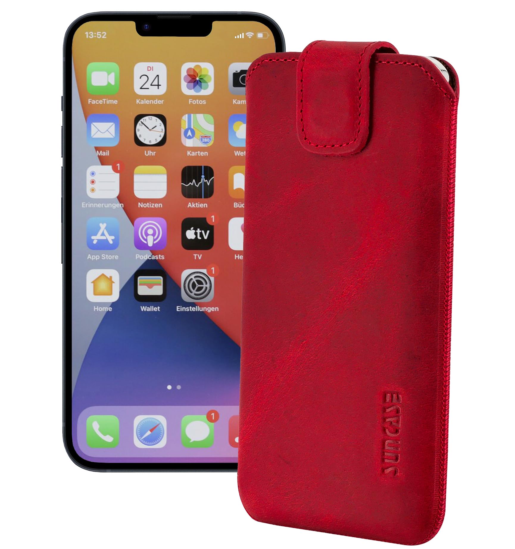 Obiskin Cover Per IPhone 15 PRO (6,1 Pollici), Custodia Con Vera Pelle