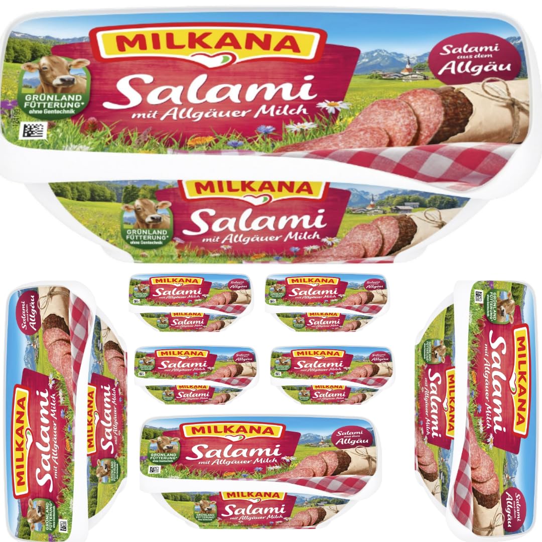 Milkana Schmelzkäse Salami Frischkäse käse 190 gramm X 8 STÜCK [Frischegarantie]
