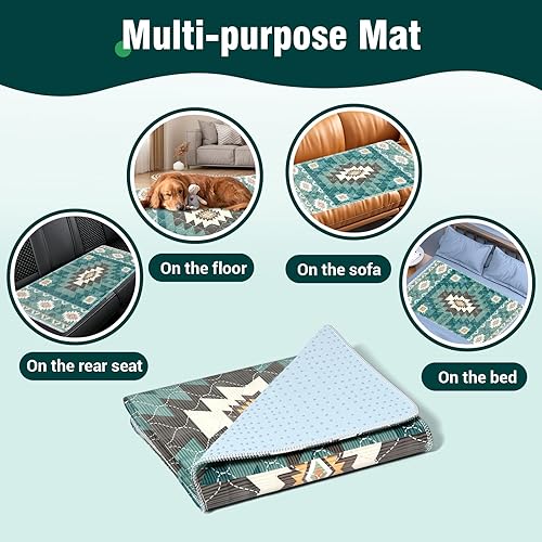 Miniatura 6 de Almohadillas de cama lavables impresas de 34 x 36 pulgadas, reutilizables, impermeables, protectores de colchón para incontinencia, almohadillas