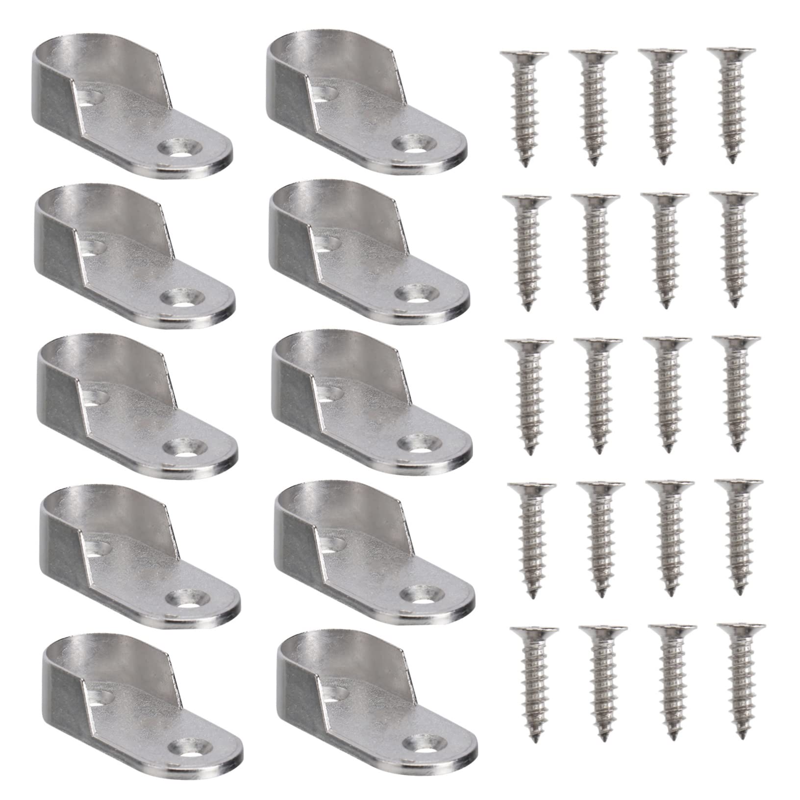 SOLUSTRE 20Pcs Closet Rod Bracket Support Wall Mount for Wardrobe Pipe Clothes Holder for Home Shop Supermarket Easy Installation and