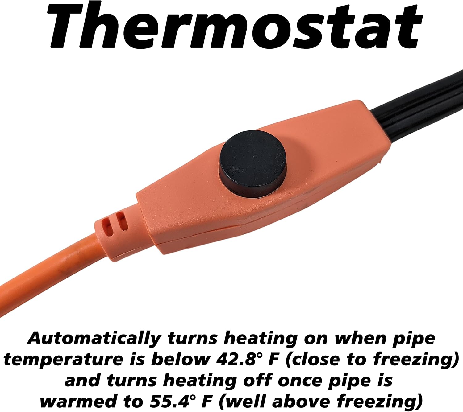 EX ELECTRONIX EXPRESS 60 Foot Pipe Heating Cable, Turns On and Off Automatically using Built-in Thermostat, Protects Pipes from Freezing, 120V, 420W - by EX ELECTRONIX EXPRESS