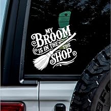 2 Pcs, 5.6 x 5.6, White No Background Durable and Waterproof of My Broom is in The Shop Sticker Decal for Laptops, Water Bottles, Cars, Trucks, Wall Ideal Gift