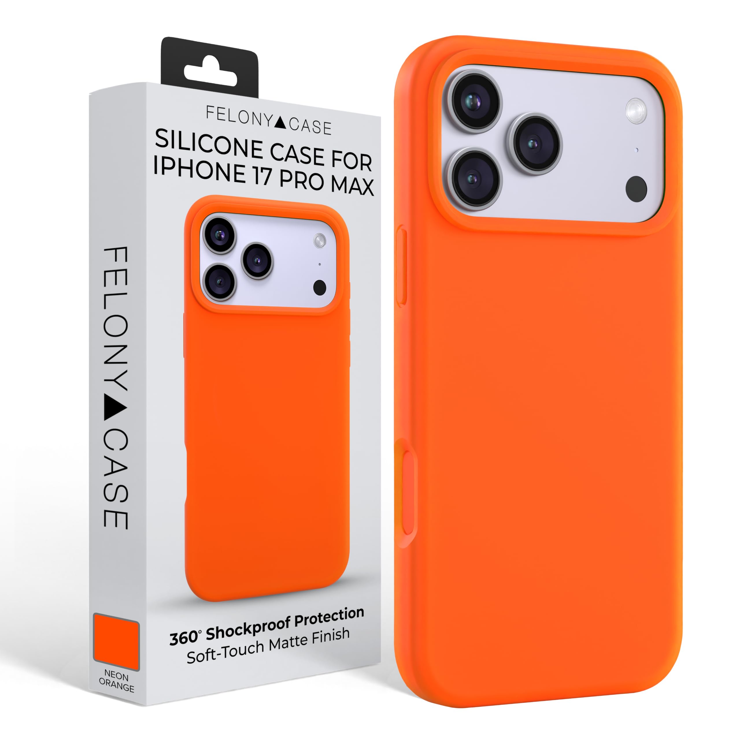 FELONY CASE for Apple iPhone 17 Pro Max - Neon Orange Silicone