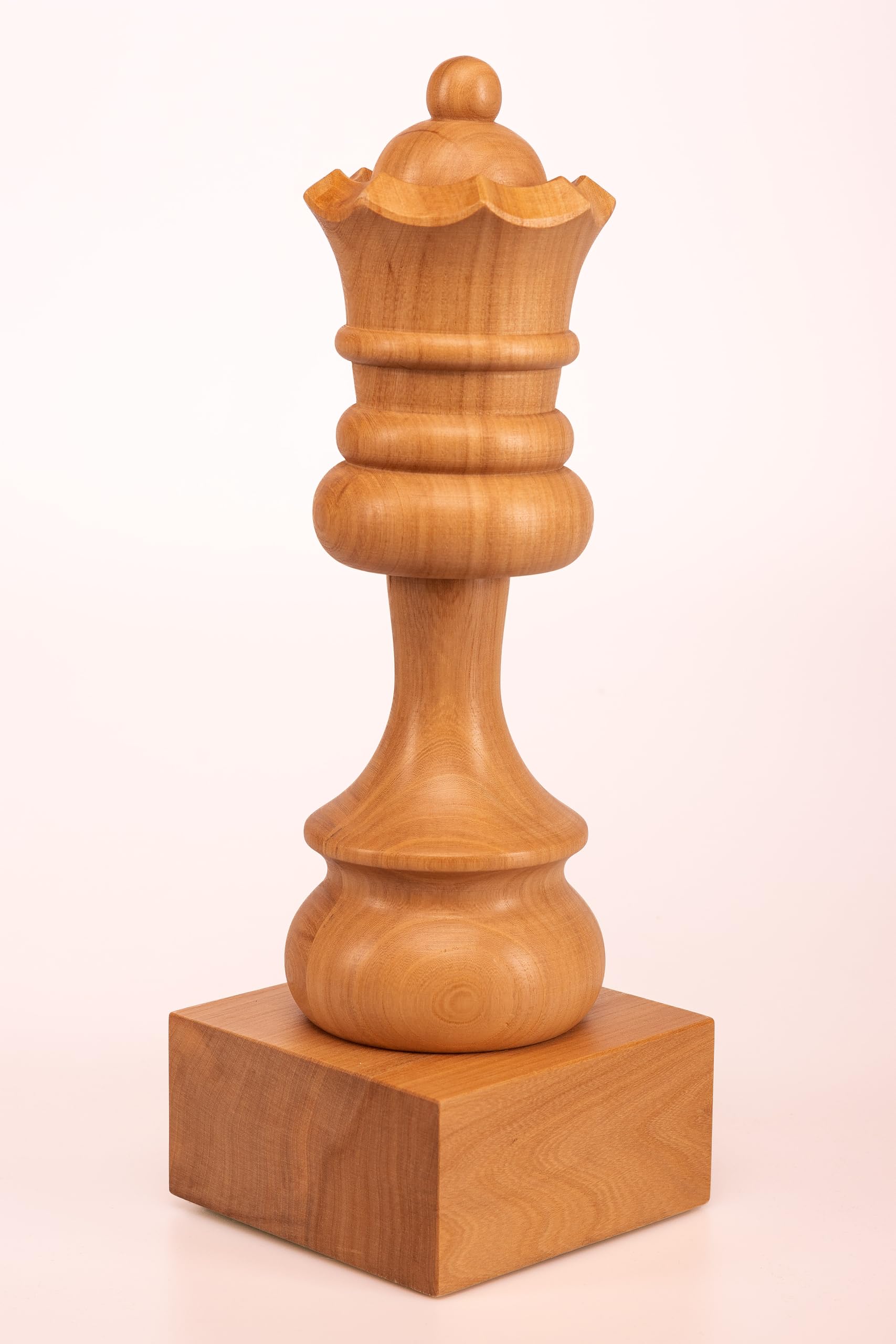 Sunrise Chess & Games - Trophée d’échecs en Bois Dame Blanche - Trophée décoratif en Bois sur Socle Stable pour Tournois et récompenses