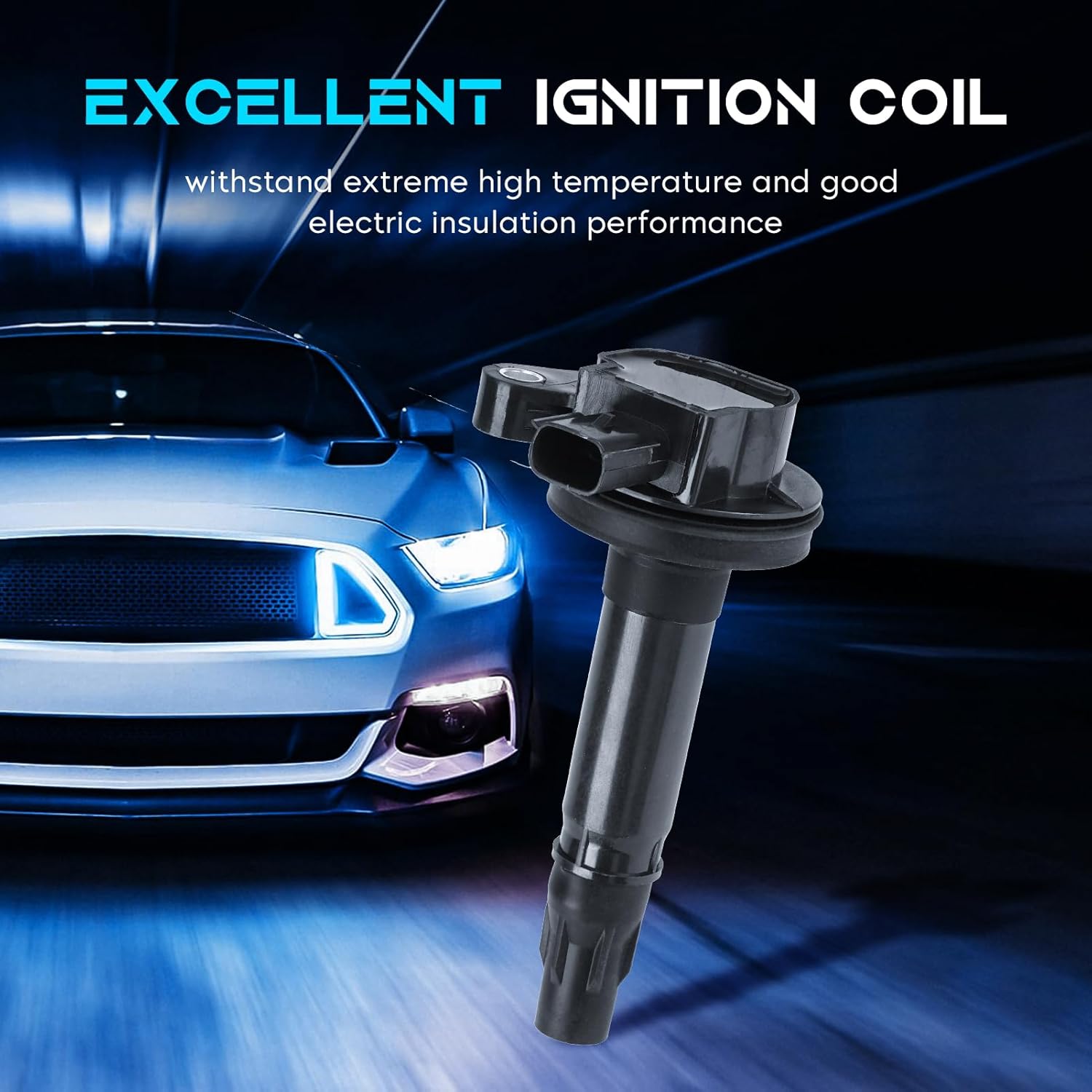 Set of 6 Ignition Coils Pack 6 Iridum Spark Plugs Compatible with Ford Edge Flex Fusion Taurus, Lincoln MKS MKT MKX MKZ Sable Replace UF553