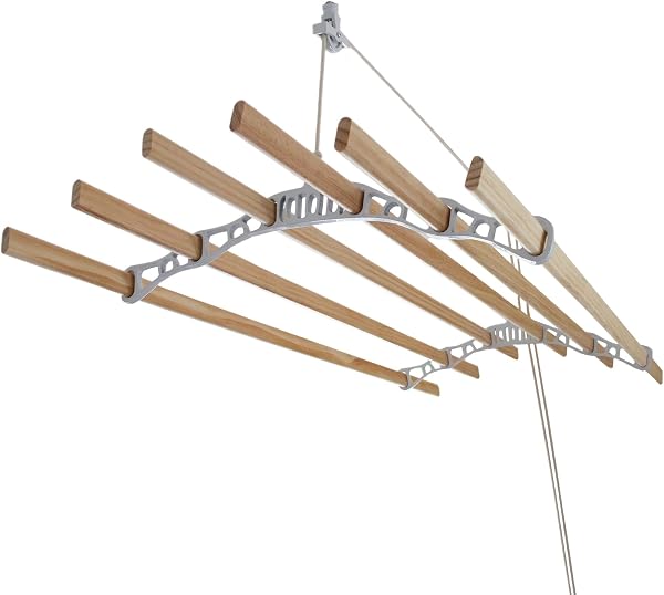 MonsterShop Tendedero de Techo con Poleas 1.4m