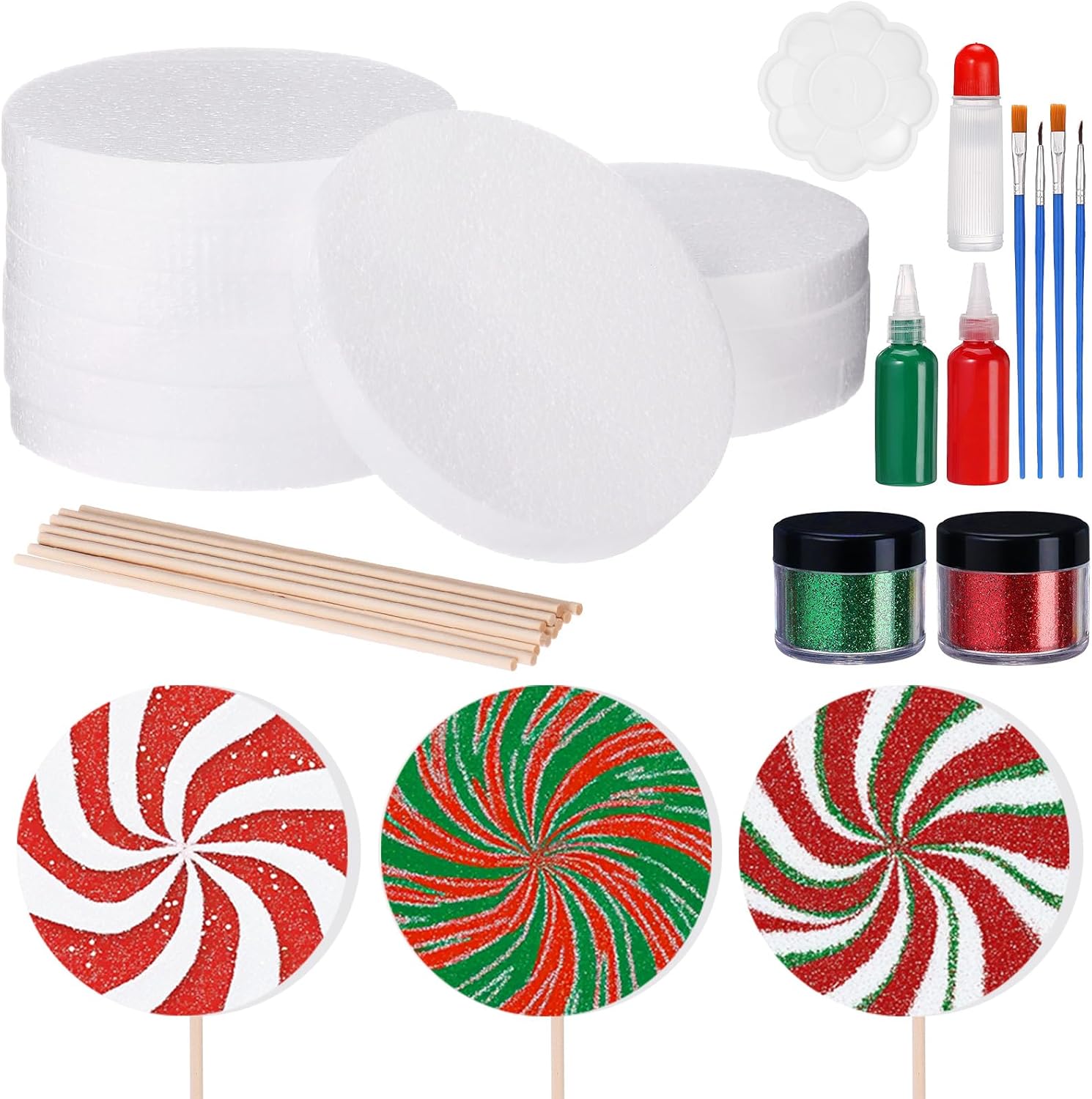 MiniInflat 37 Pcs Christmas Candy DIY Set Include Round
