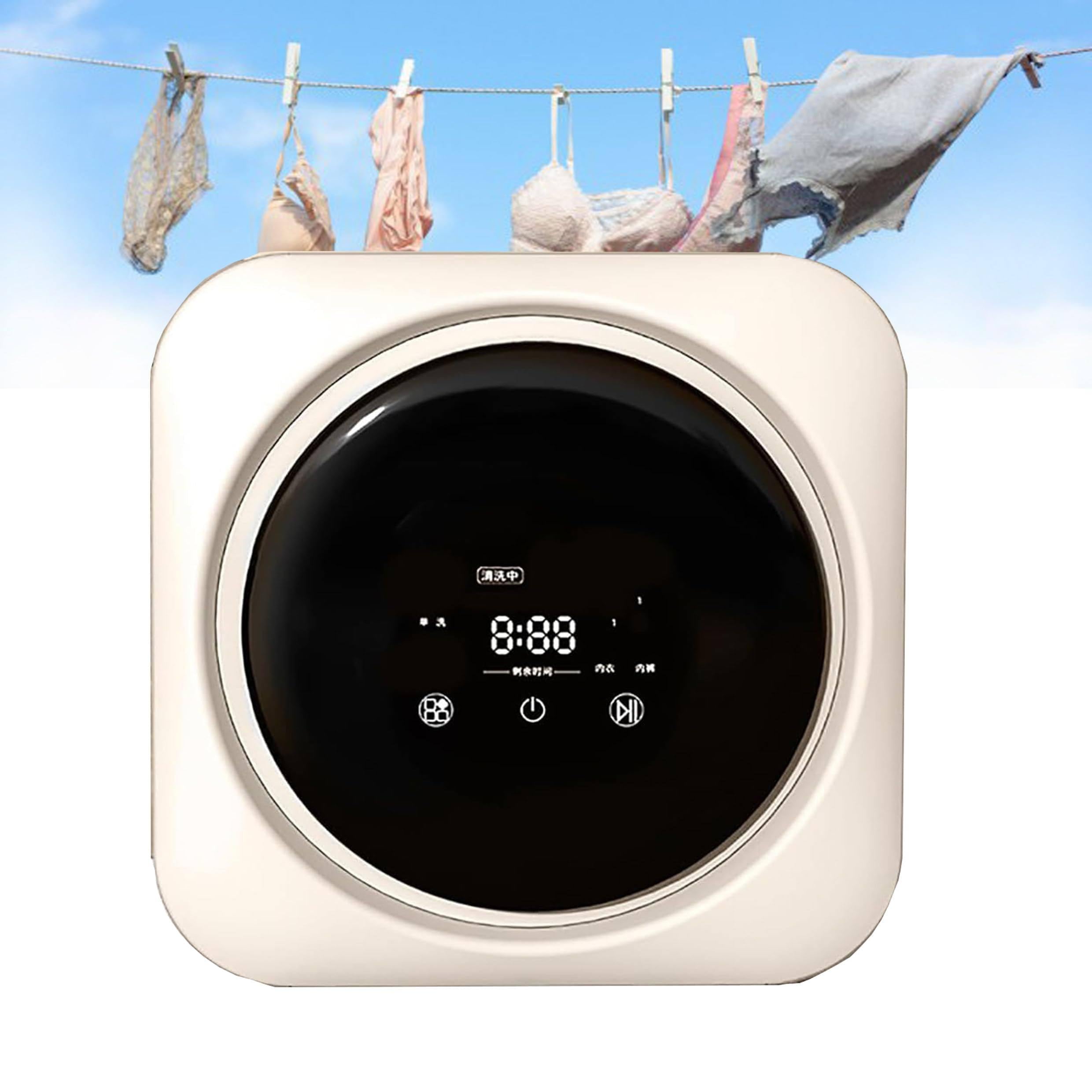 Tragbarer 2-in-1-Waschtrockner, 3.5 L Fassungsvermögen, 0.3 kg Waschkapazität, LCD-Bedienfeld, Geeignet für kleine Kleidungsstücke, Unterwäsche, Socken etc., Für die Tischwäsche. WallMount