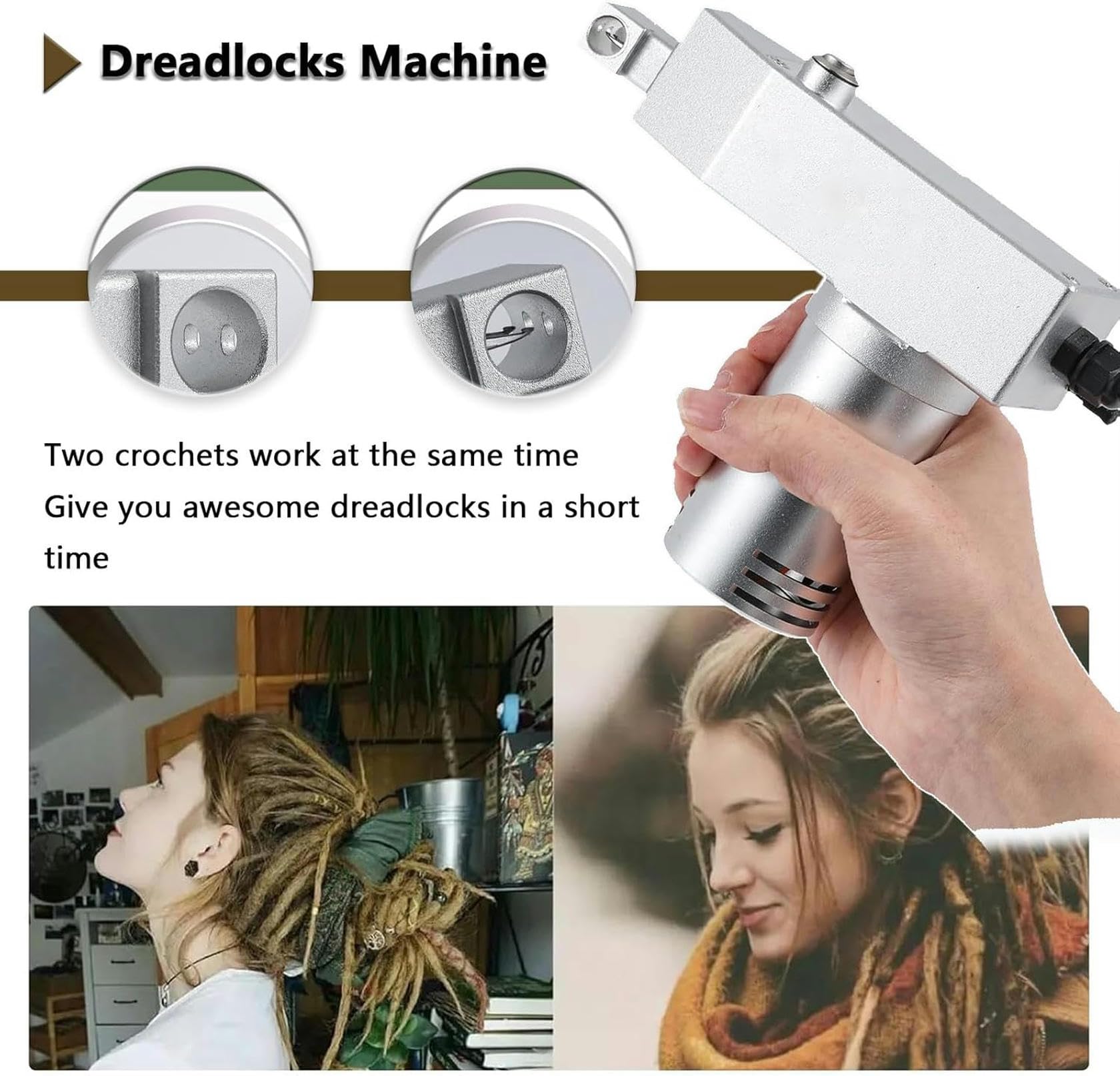 Amazon.co.jp: ドレッドヘアマシン、6つの交換用穴と複数の