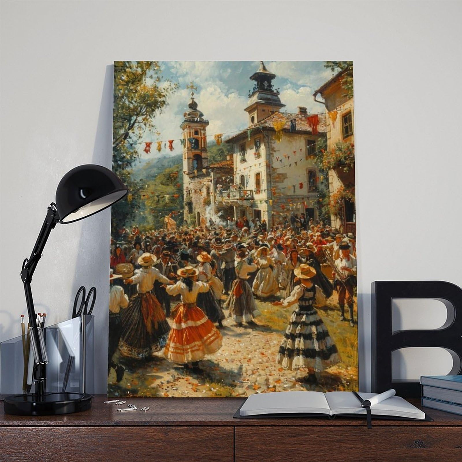 Łowicz - Poster su tela con stampa di festival popolari, decorazione per camera da letto, ufficio, stanza, regalo, 50 x 75 cm