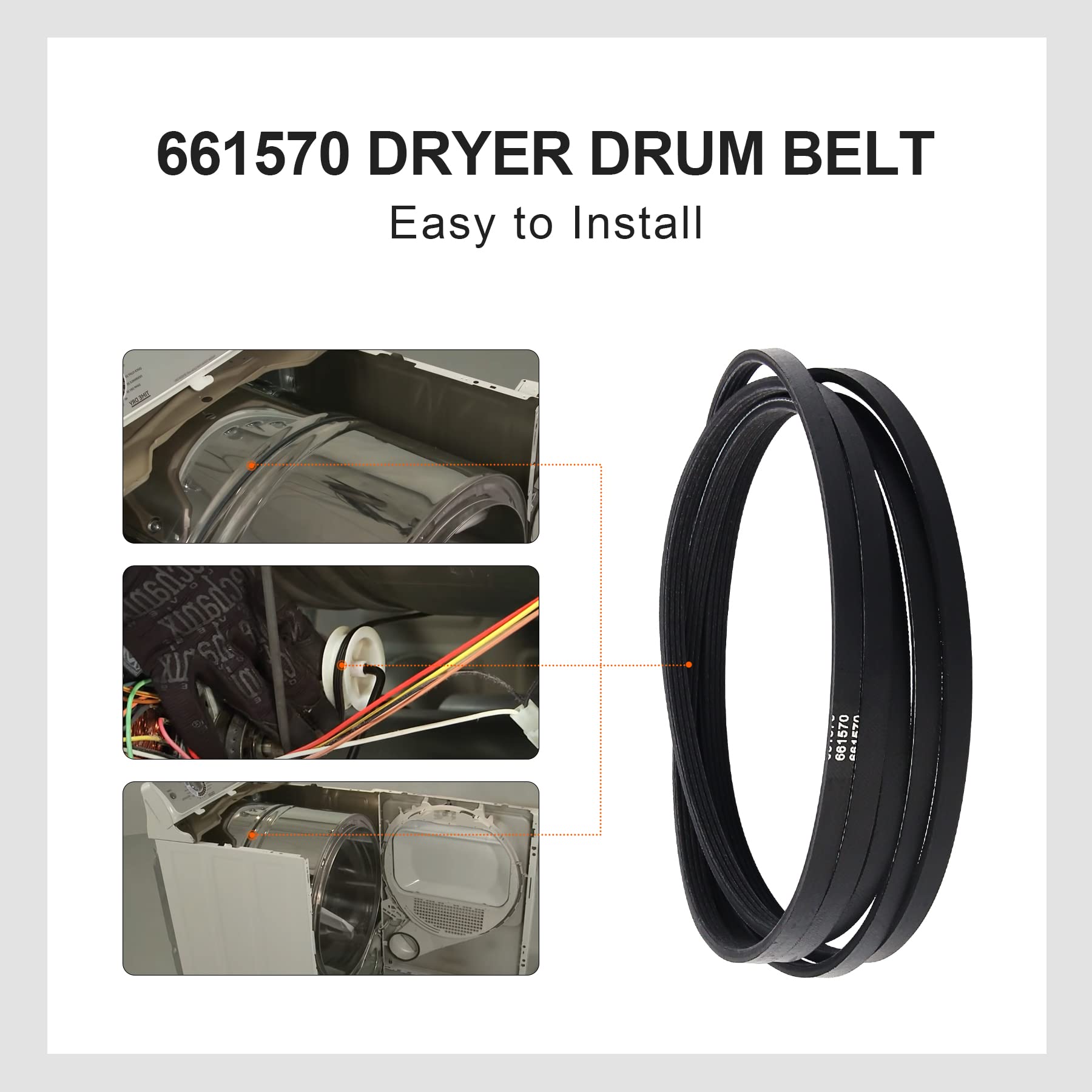 Amazon.com: Powswopx 661570 3387610 Dryer Drum Belt Easy to