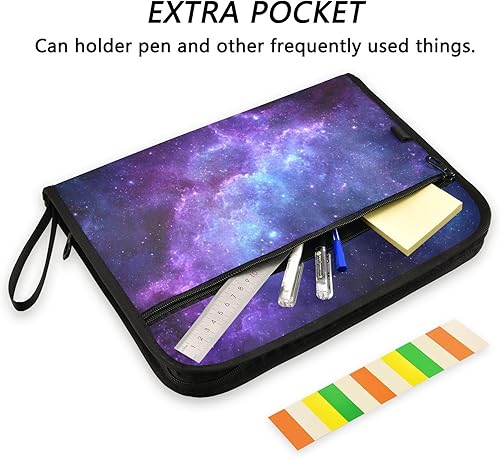 Vista 16 de Kcldeci Carpeta de archivos expansible de 13 bolsillos de mármol morado, carpeta de archivos de acordeón, organizador de documentos, carpeta