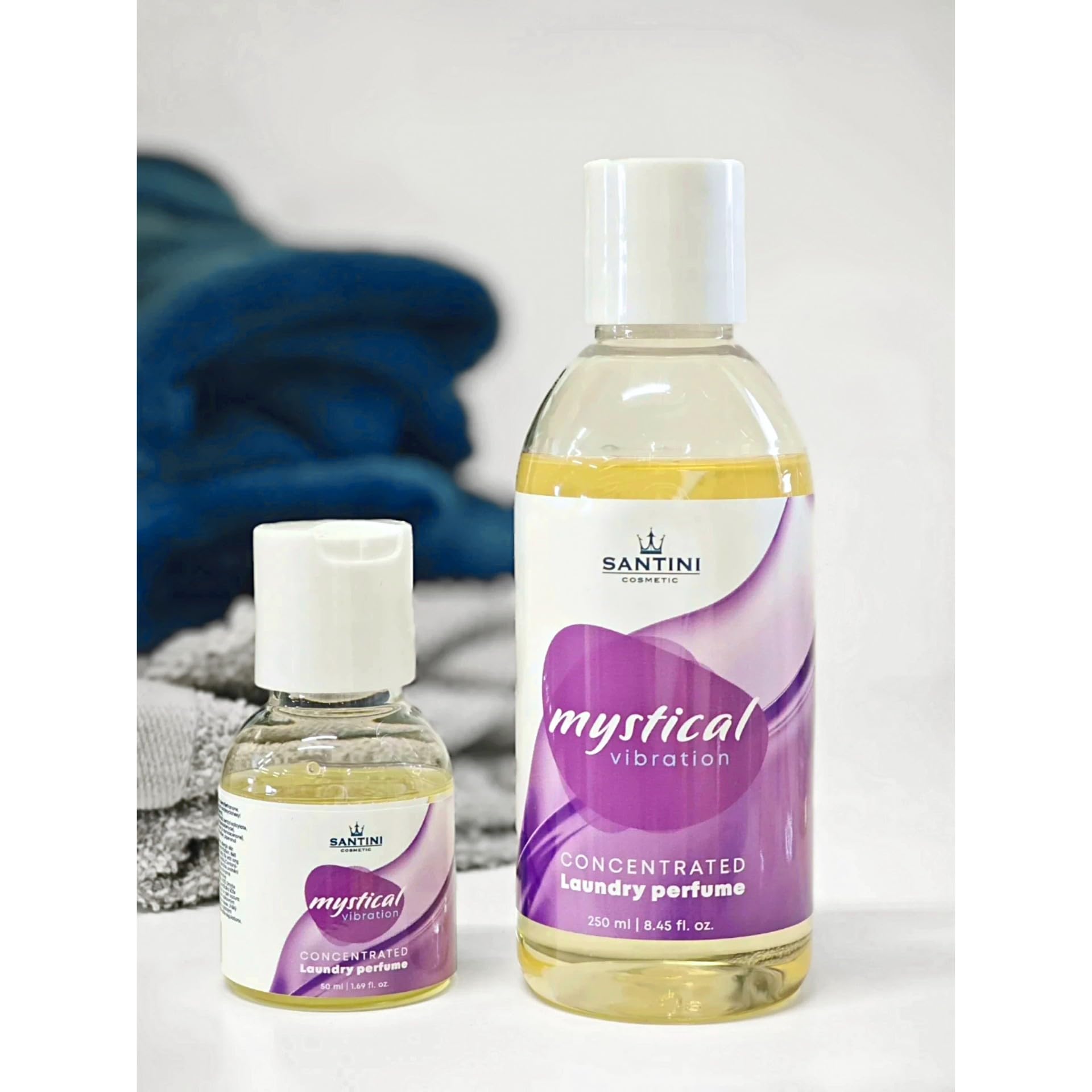 SANTINI Wäscheparfüm für Frischen und Langanhaltenden Duft - Wäscheduft für Alle Textilien Geeignet, Hergestellt in EU aus Französischen Premiumölen (250ml, Mystical Vibration)