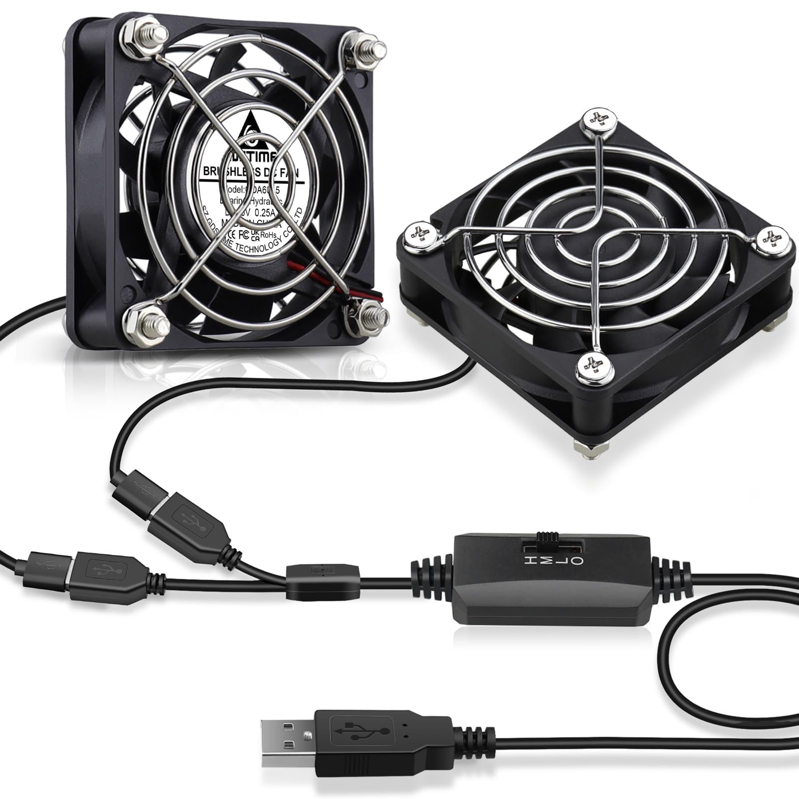 Snapklik.com : GDSTIME 2-Pack 60mm X 15mm USB Fan
