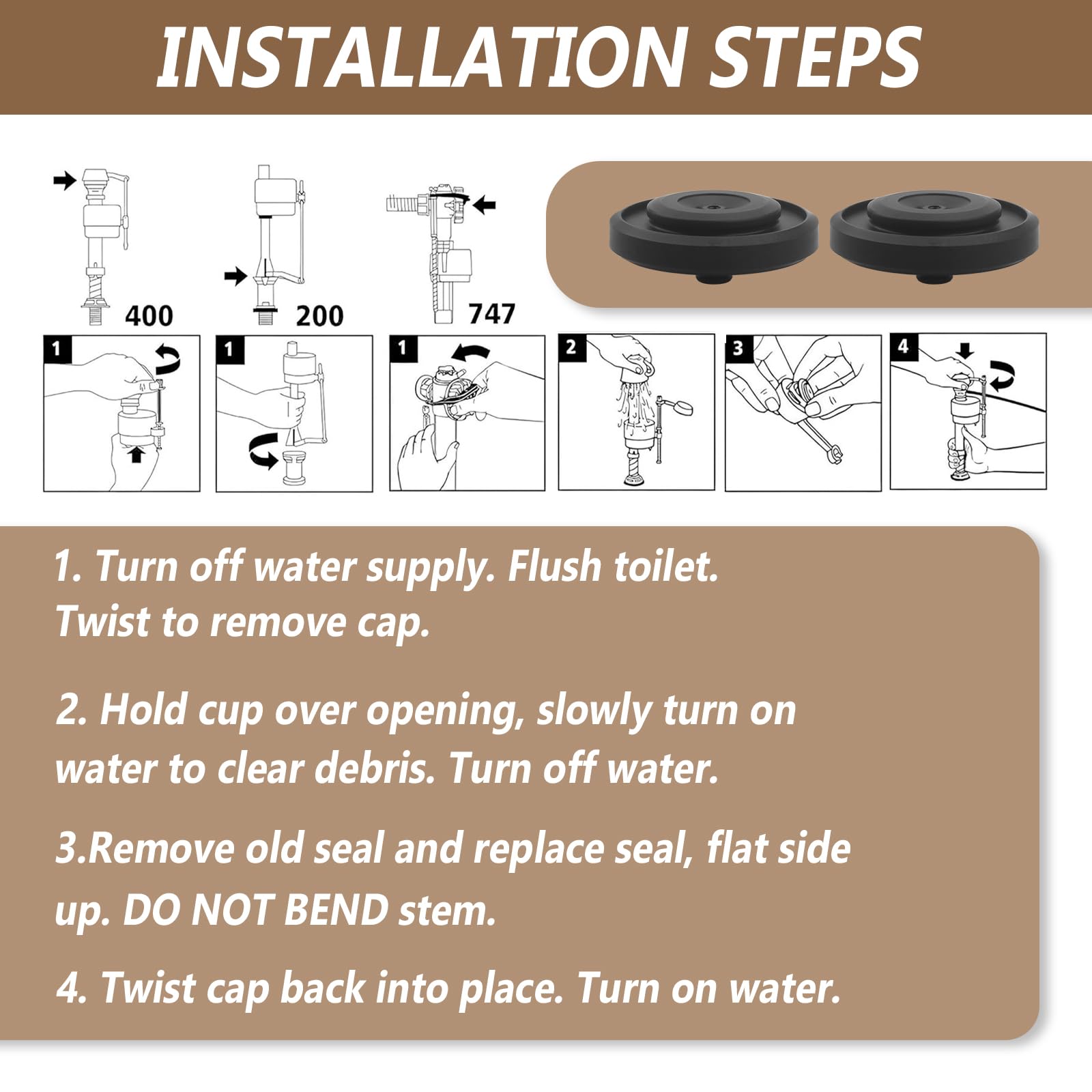 エル…② Amazon.com: Toilet Fill Valve Seal Assembly (2 Pack) for KOHLER