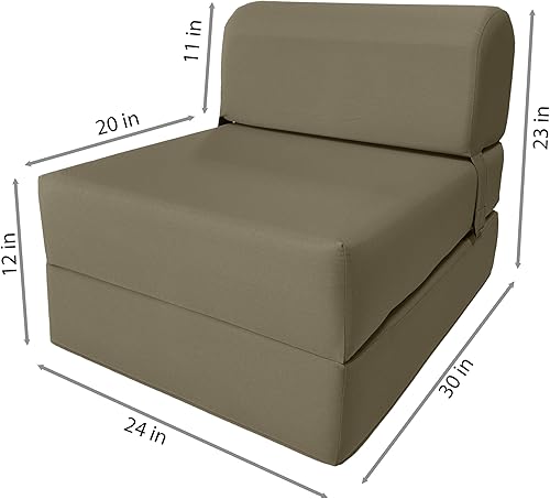 Miniatura 308 de Sofá cama plegable color gris de espuma, 6 pulgadas. Grosor x 32 pulgadas, ancho x 70 pulgadas. Cama de Invitados, cama plegable con espuma de alta