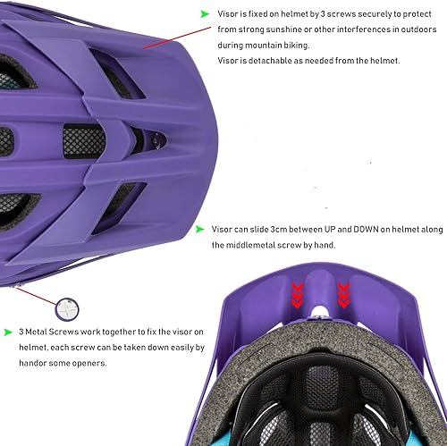 Miniatura 5 de Casco de bicicleta para niños, casco de bicicleta para niños y niñas de 8 años en adelante, con visera fresca, casco de bicicleta para niños, casco