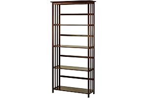 Casual Home Mission Style 5-Shelf Bookcase with Adjustable Shelves