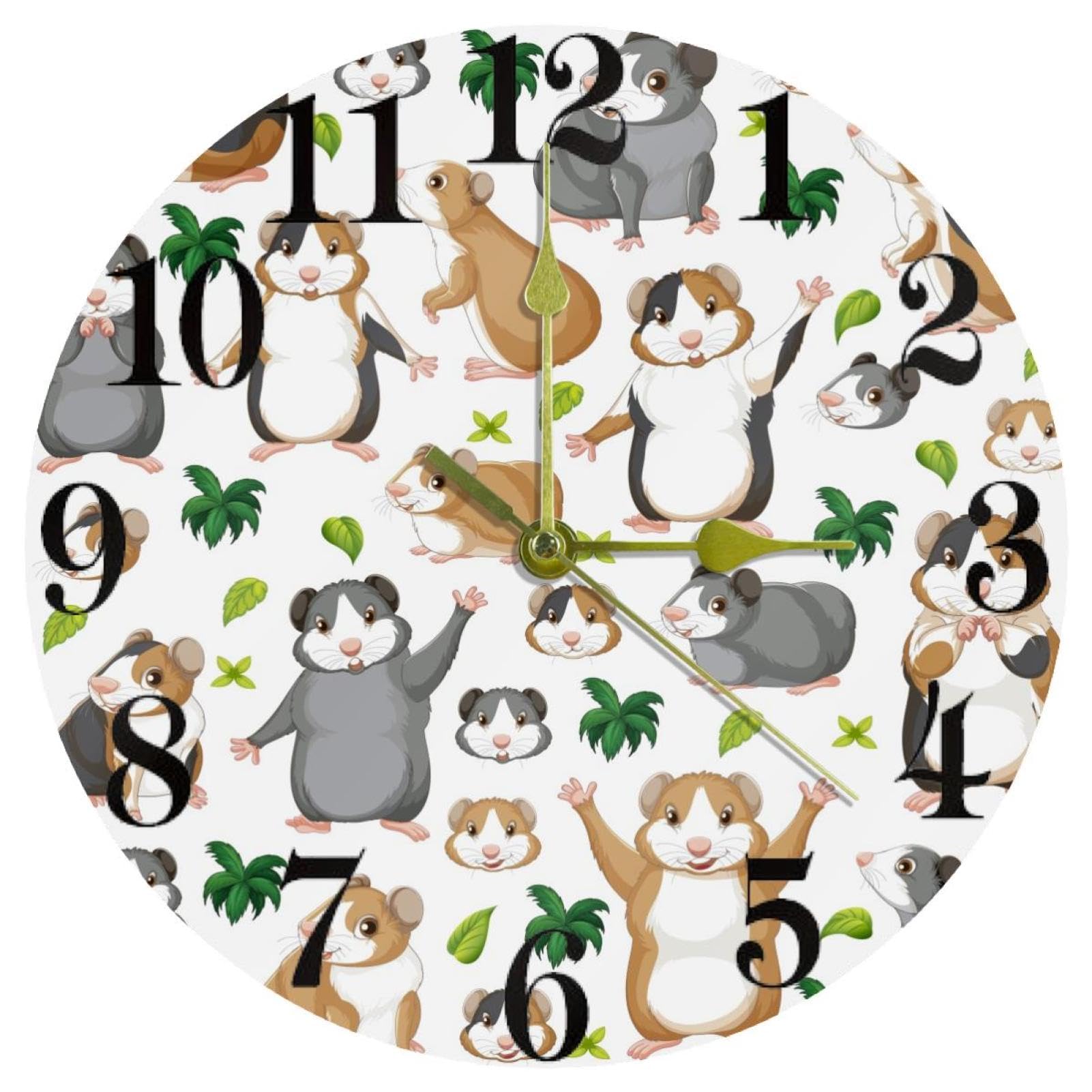 Horloge cochon d'Inde silencieuse sans tic-tac mécanisme à quartz pour le bureau