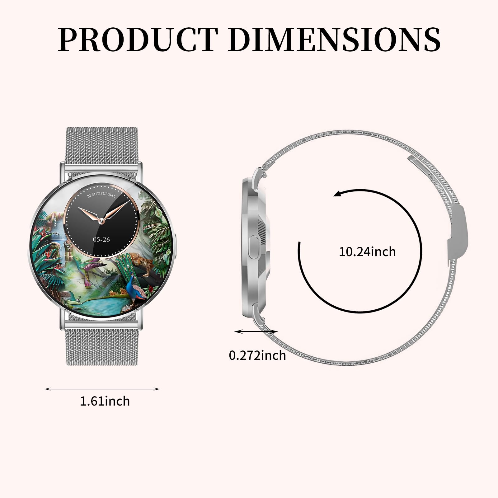 Welfit Smartwatch unisex (per rispondere/effettuare chiamate), 1,75 pollici, Full Touch, Smartwatch in 19 lingue, compatibile con sistemi Android 8.0 e iOS 4.0 e superiori, KM88 (argento)