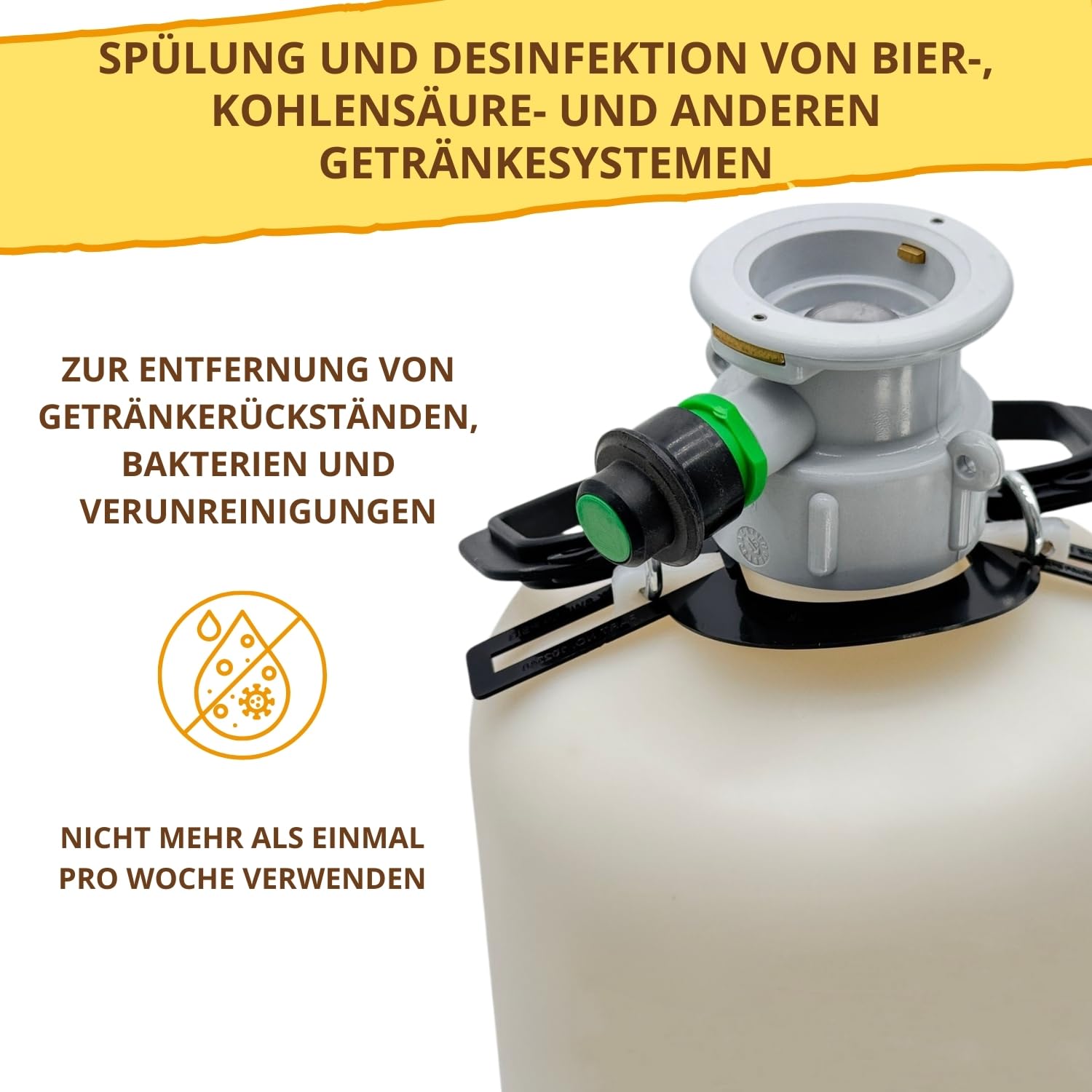 Botte di pulizia della linea di birra, kit di pulizia della linea di birra - per sistemi di distribuzione 5L, testa del rubinetto: senza