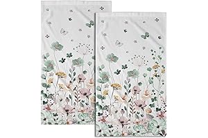 Watercolor Wildflower Spring Bath Hand Towels