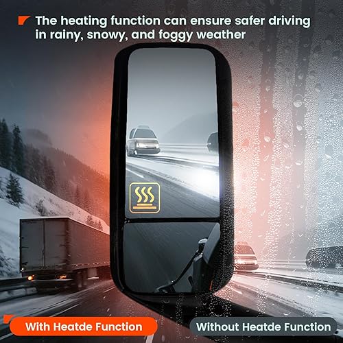 Miniatura 3 de SEPEY - Espejo superior para Freightliner Cascadia 2008-2017, repuesto con calor de descongelación