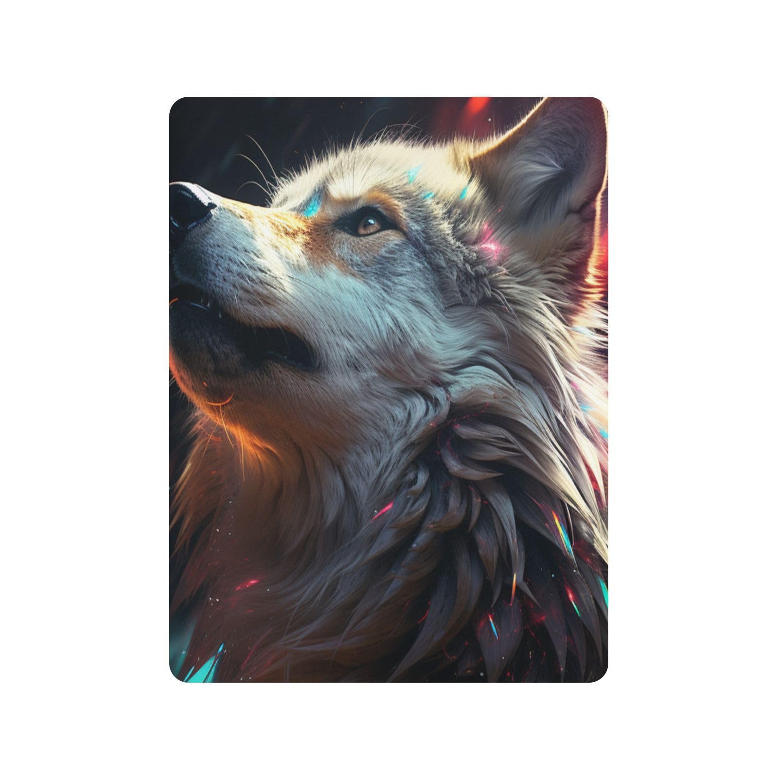 Abstracto Triste Lobo Oscuro Espacio Sábana de Cuna para Niños Pequeños,Sábanas de Algodón Suave para Bebés Aptas para Colchón Corralito