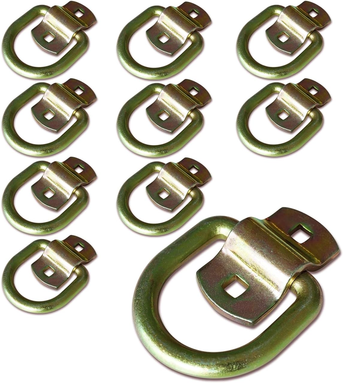 ANLULOAD (10Pack) 1/2" Heavy Duty Weld-On Forged D Ring, D-Ring Trailer Tie Down Anchor,12,000 Lbs
