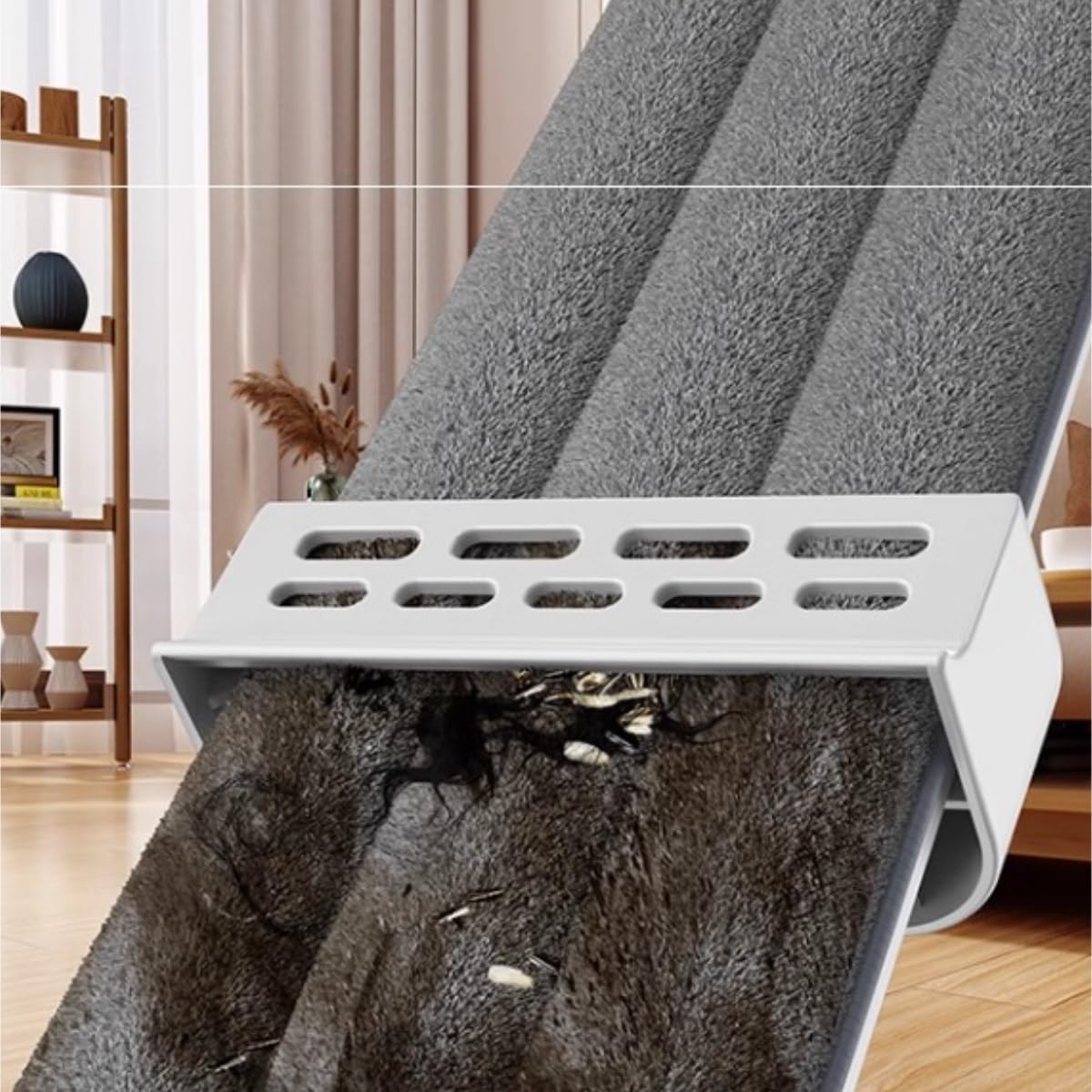 Mopa De Limpieza Trapeador De Piso De Madera For El Hogar con Paño Absorbente Plano Y Manos Libres Hogar Cocina