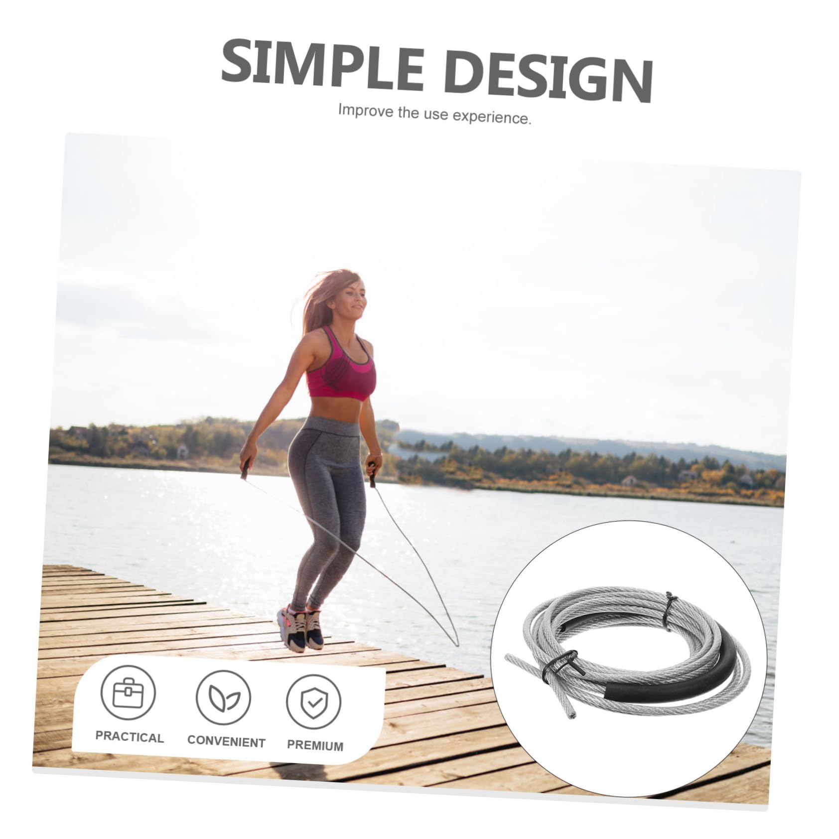 BESPORTBLE Springseil Ersatzseil Springseil Zubehör Ersatzteil Outdoor Ersatz Ersatzkabel Fitnessversorgung Stahldraht
