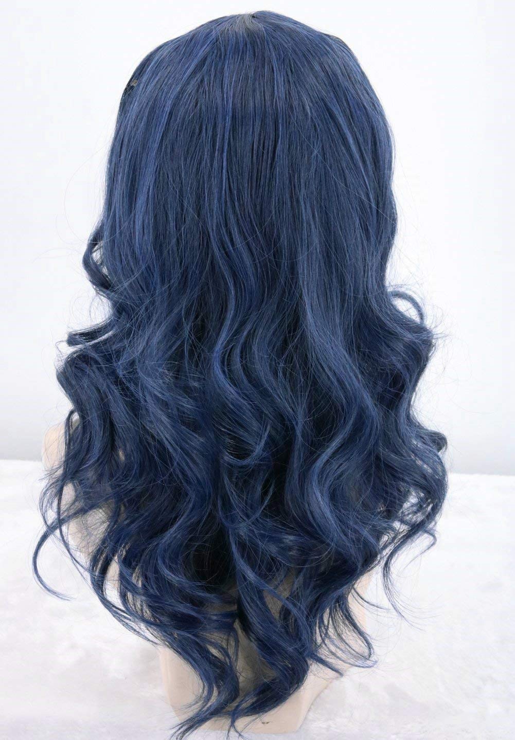 Topcosplay Child Wig Dark Blue Wave Halloween Costume Wigs Cosplay Wig image 5