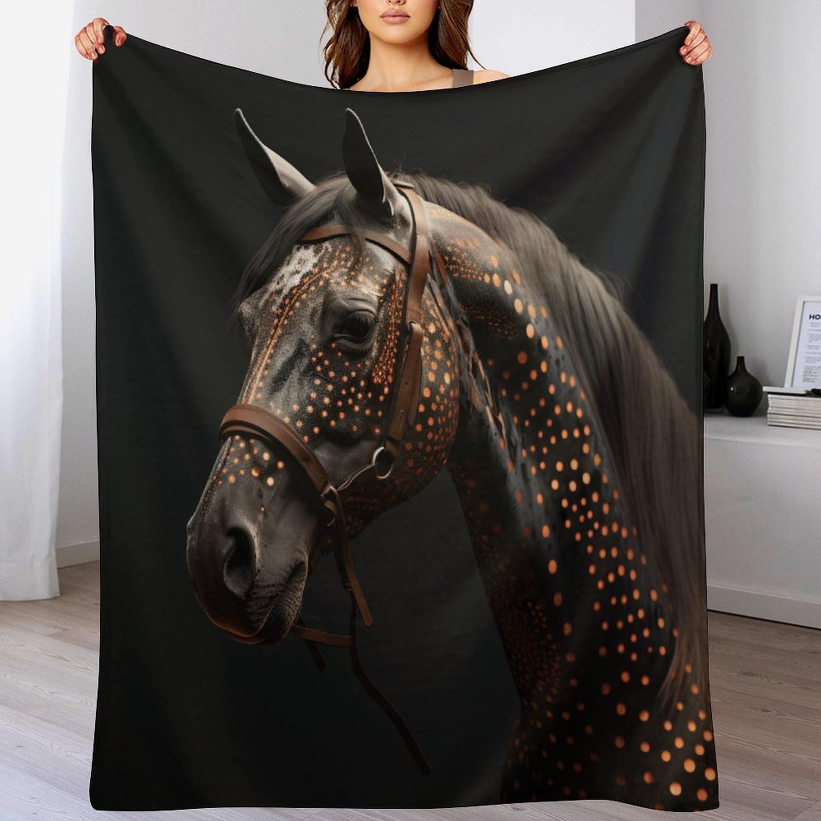 Manta de caballo gruesa de invierno tejido térmico de alta densidad 130x150