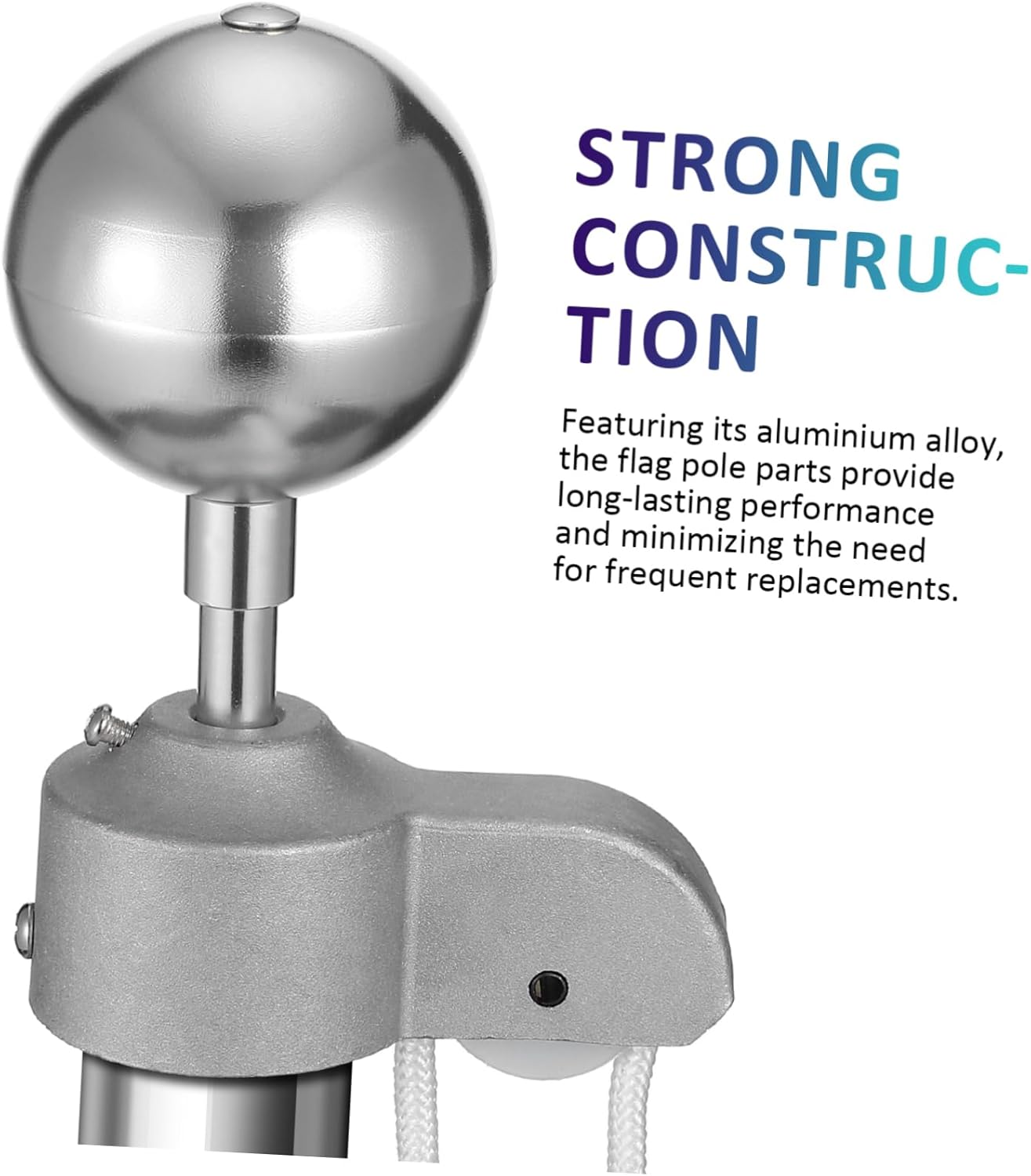 BESTonZON 1 Set Flagpole Replacement Parts Kit Durable Hardware with Cleat Hook and Halyard for Easy Installation and Enhanced Functionality Outdoor Settings