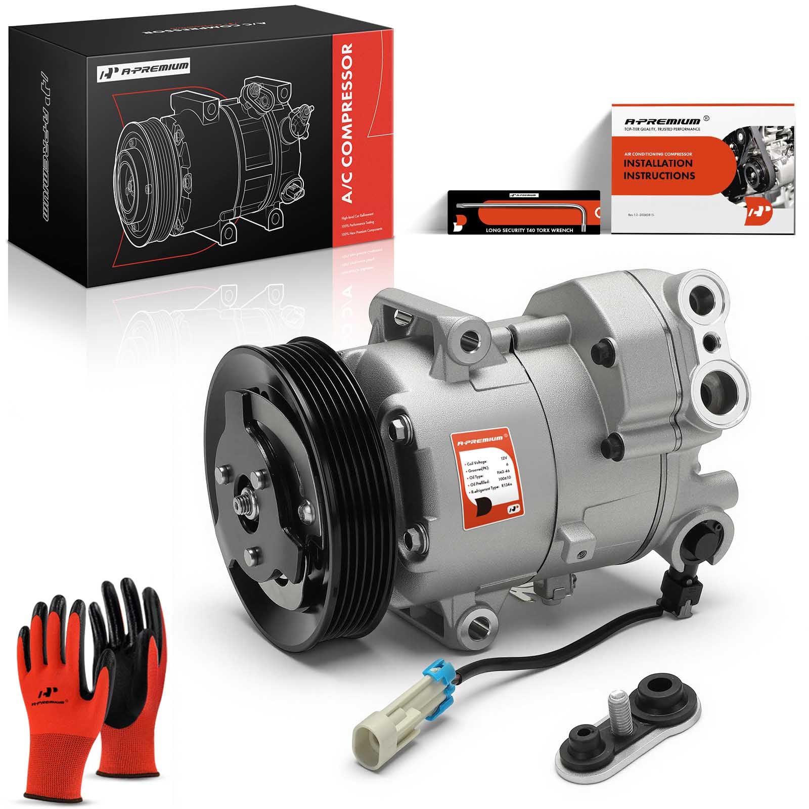 View 1 of **USED, DAMAGED** A-Premium Air Conditioner AC Compressor with Clutch
