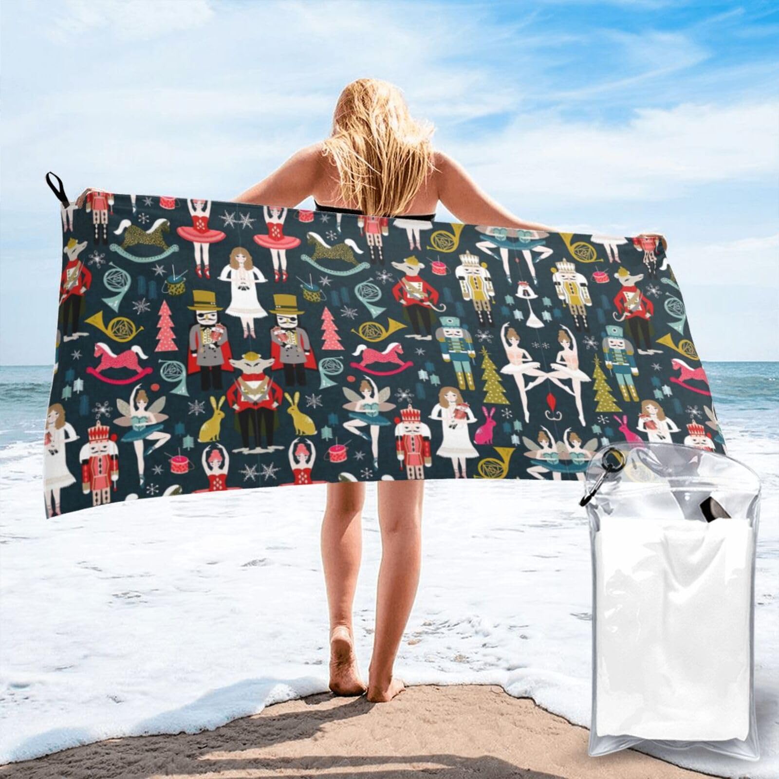 Serviette de plage Casse-noisette sans sable et séchage rapide pour adulte