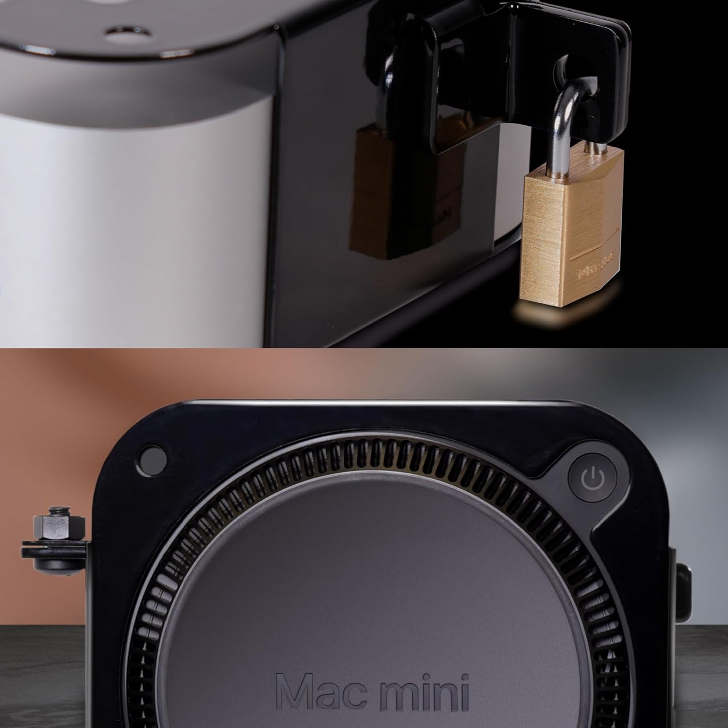 Sonnet MacCuff mini (2024+) Steel Mounting Bracket for 2024 Mac mini for Under Desk, Wall & VESA Monitor Mount – Padlock Compatible