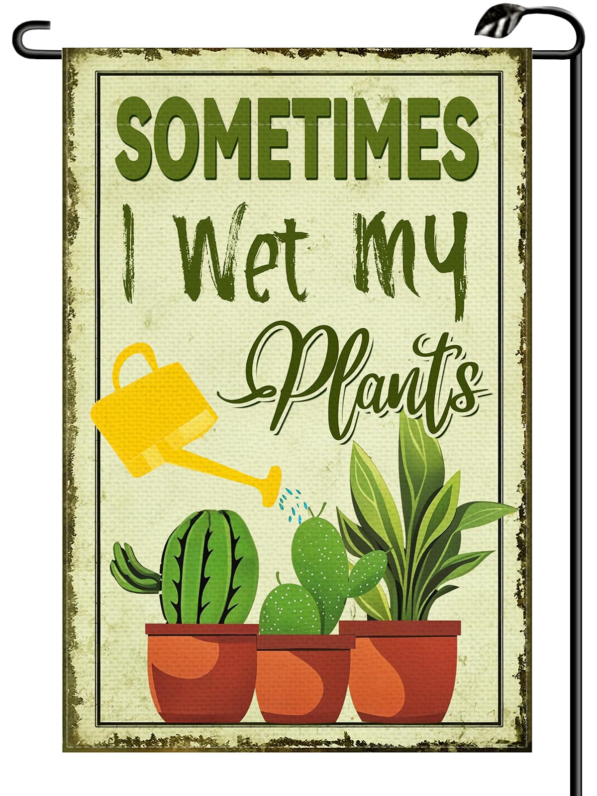Funny "Sometims I Wet My Plants"Garden Flag 12x18 Inch Vertical Double Sided Vintage Sign Small Flags Gifts For Plant Lover Farmhouse Outside Decoration For Yard (ONLY FLAG) RC22