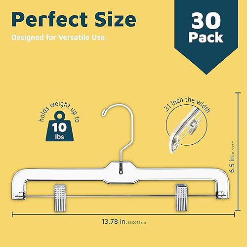 Miniatura 12 de Lifemaster Perchas de plástico transparente – 50 piezas de 14 pulgadas antideslizantes que ahorran espacio, solución de organización de clóset