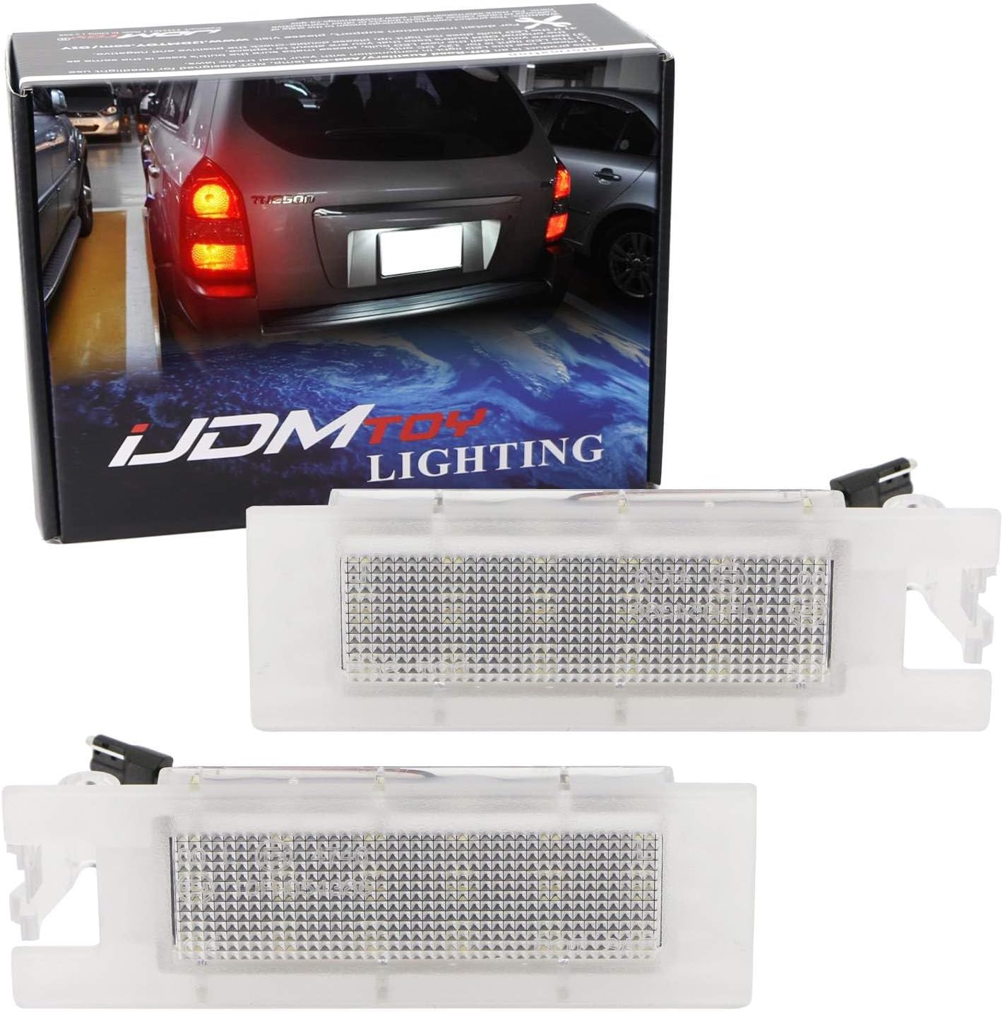 iJDMTOY OEM-Fit 3W Full LED License Plate Light Kit Compatible With Hyundai 2010-2015 Tucson, Powered by 18-SMD Xenon White LED Diodes