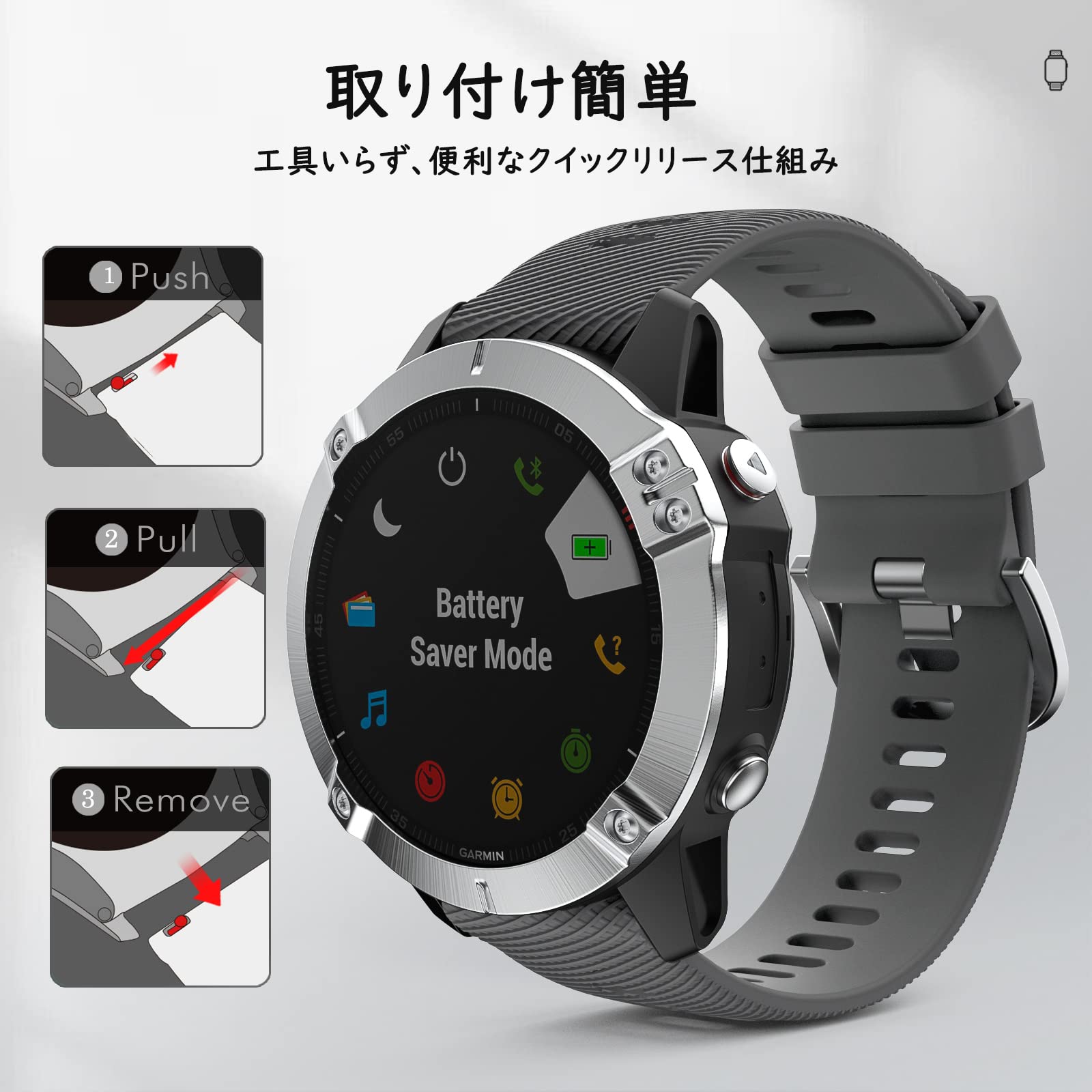 Amazon.co.jp: ATiC スマートウォッチバンド 替えベルト 22mm 汎用 