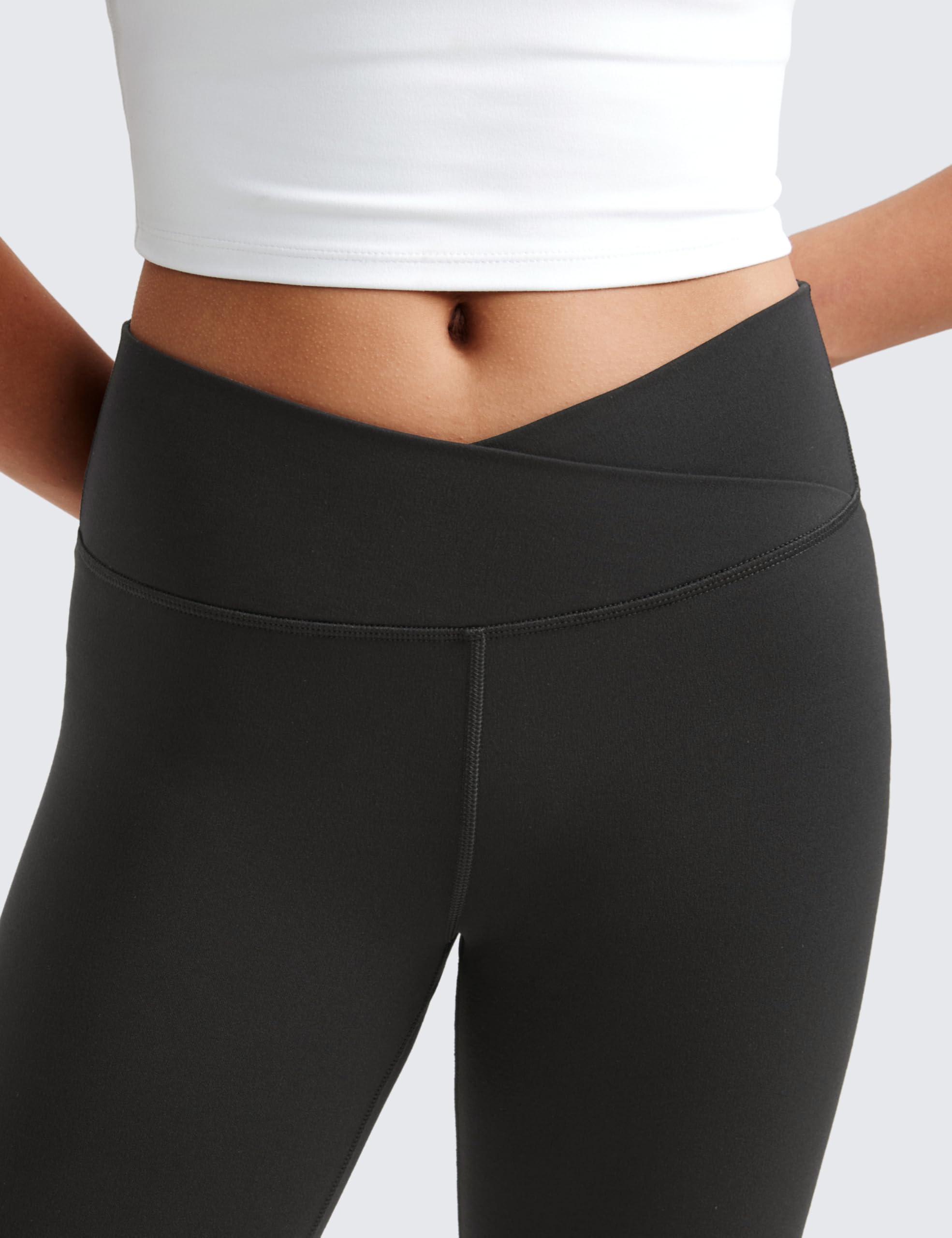 CRZ YOGA Butterluxe Mädchen Cross Waist Sport Leggings Bootcut Schlaghose Blickdicht Soft Workout Leggings Kinder Pants