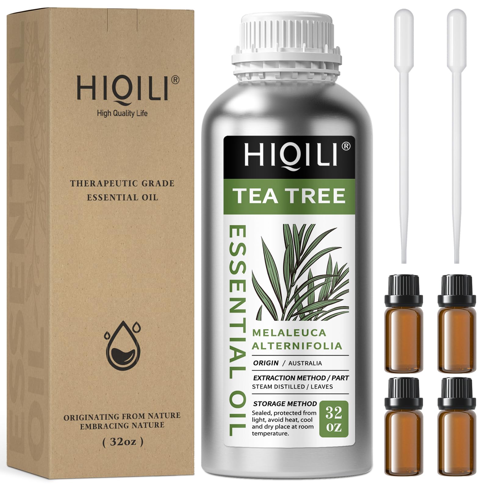 HIQILI Tea Tree Oil Large Capacity for DIY Candles, Soaps and Nail Care