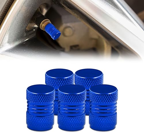 5 tapas para vástago de válvula de neumático, cubierta de tapas de aire, cubiertas de vástago de válvula de rueda de aleación de aluminio con anillo